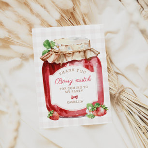 Berry First Strawberry Jam 1. Geburtstag Party Dankeskarte