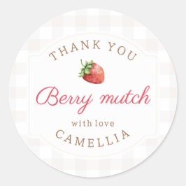 Berry First Strawberry Jam Vielen Dank Runder Aufkleber