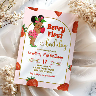 Berry First Summer First Birthday Strawberry Einladung