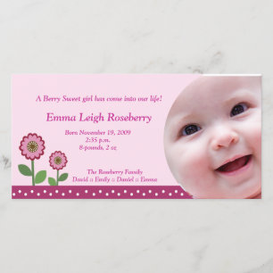 Berry Flower Garden 8x4 Faire-part de naissance ph