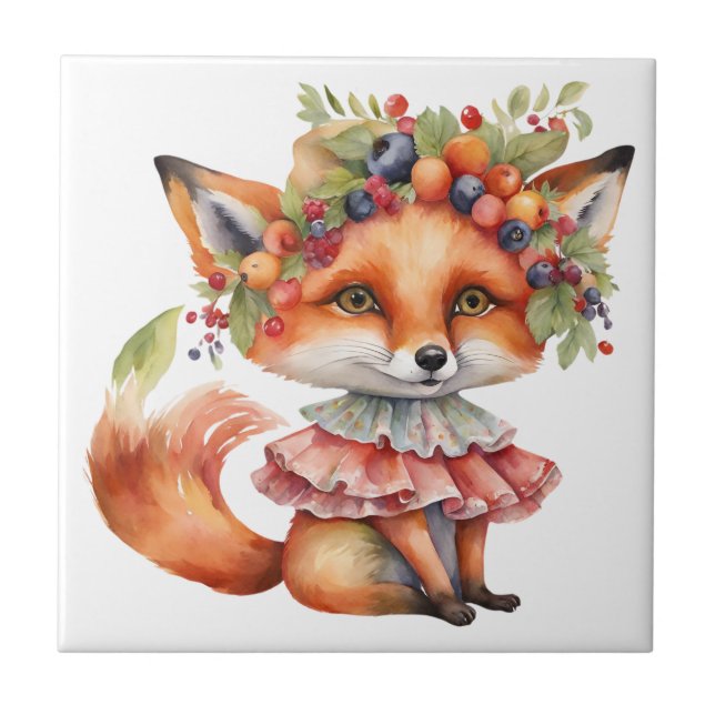 Berry Fox Blossom Fliese (Vorderseite)