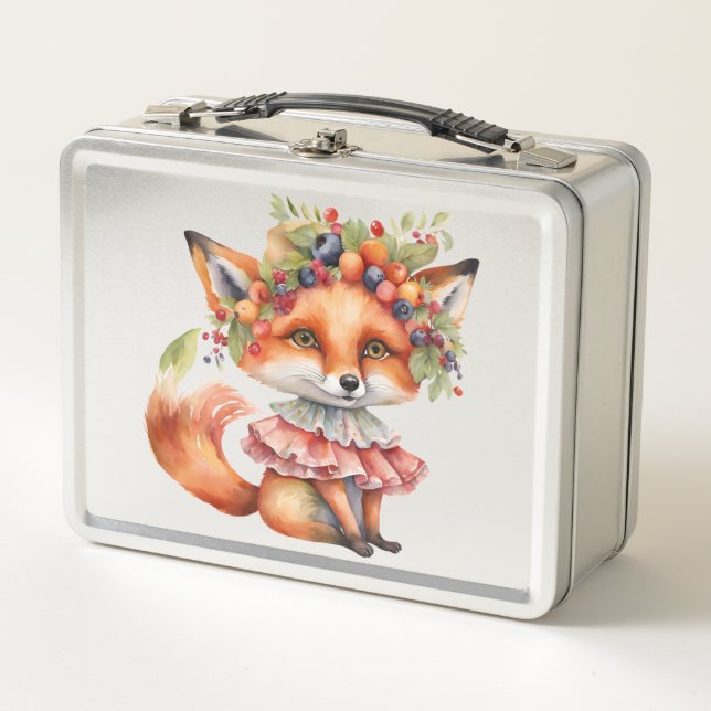 Berry Fox Blossom Metall Brotdose (Vorderseite)