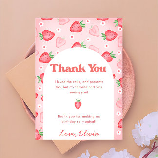 Berry fraise mignonne Carte de remerciements d'ann