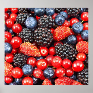 Berry-Fresh Background Mosaik Poster