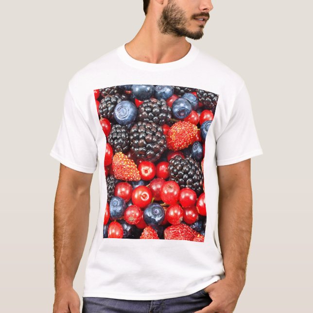 Berry-Fresh Background Mosaik T-Shirt (Vorderseite)