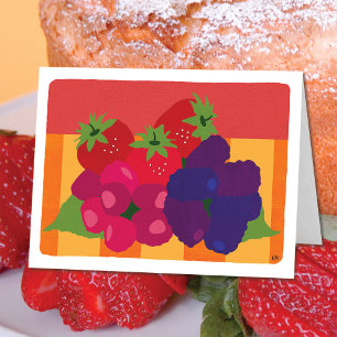 Berry Fruit Strawberry Blank Card Karte