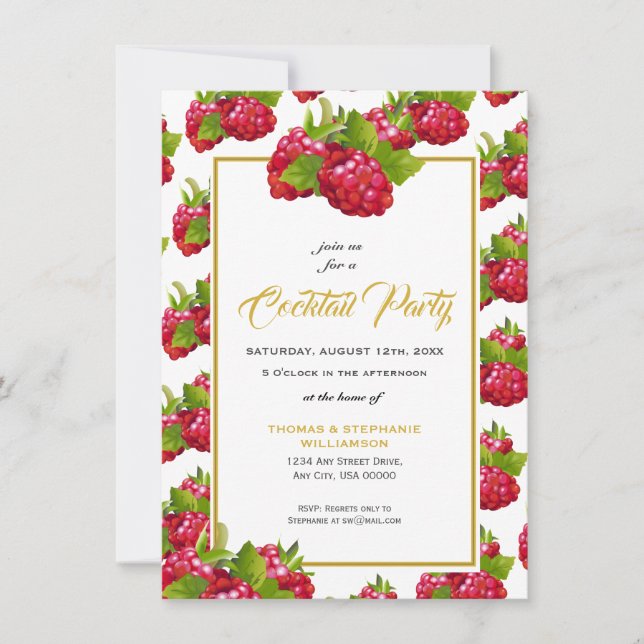 Berry Fruit Summer Brunch Party Invitation (Devant)