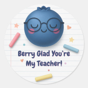Berry Glad, du bist mein Lehrer - Niedlich zurück  Runder Aufkleber