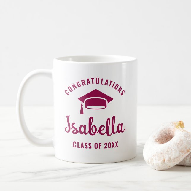 Berry Gratulation Graduation Cap Minimal Chic Kaffeetasse (Mit Donut)