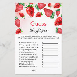 Berry Guess the right price Baby Shower Games