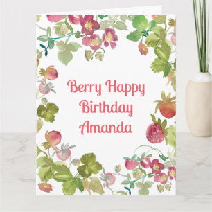 Berry Happy Strawberry Birthday Karte