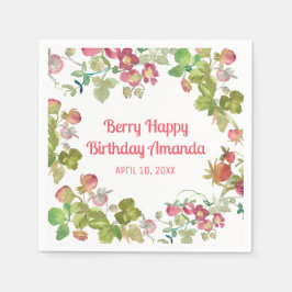 Berry Happy Strawberry Birthday Serviette