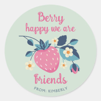 Berry Happy Strawberry Runder Aufkleber