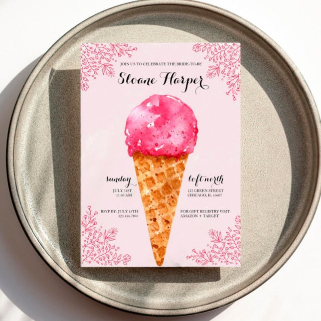 Berry Ice Cream Social Douche nuptiale Invitation (Créateur téléchargé)