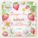 Berry in Liebe Erdbeeren Brautparty bevorzugt Rechteckiger Pappuntersetzer<br><div class="desc">Berry in Liebe Erdbeere Brautparty bevorzugt monogramm gedruckte Untersetzer Vorlage,  Sommer Garten Erdbeeren Thema Brautparty personalisiert Tischdekoration Erdbeeren und Molkereien Gartenbeere Gartenthema Beere in Liebe Untersetzer</div>