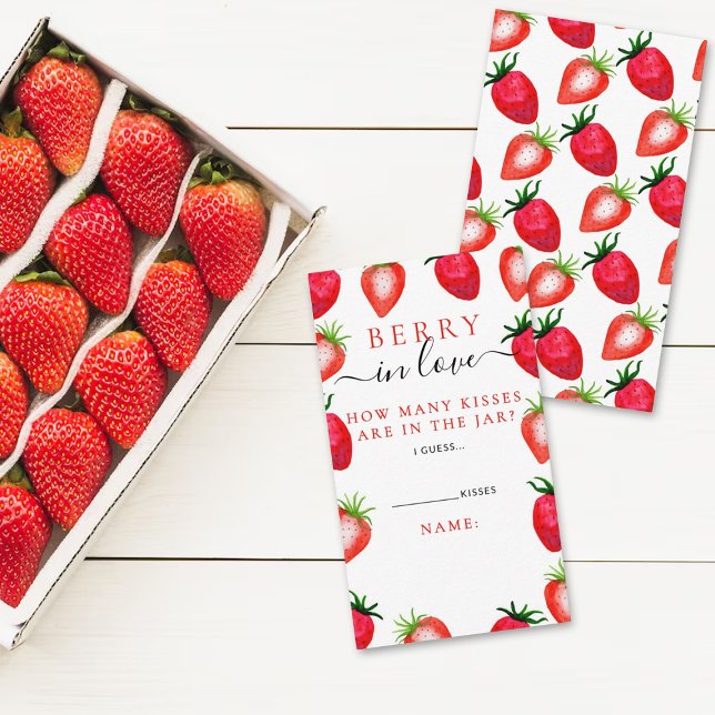 Berry in Liebe Strawberry Brautparty Kisses Game Begleitkarte (Von Creator hochgeladen)