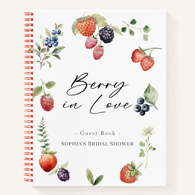 Berry in Love Berries Bridal Shower Guest Book Notizbuch (Vorderseite)