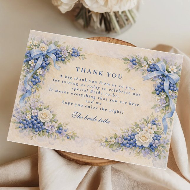 Berry in Love Blueberry Bridal Shower Dankeskarte (Von Creator hochgeladen)