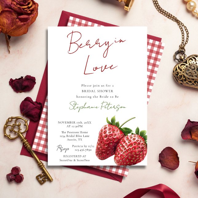 Berry In Love Bridal Shower Invitation Template (Créateur téléchargé)