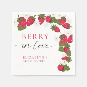 Berry in Love Erdbeer-Brautjungfernparty Floral Serviette