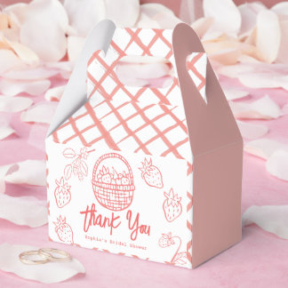 Berry in Love Hand-drawn Strawberry Bridal Shower Geschenkschachtel