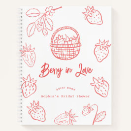 Berry in Love Hand-drawn Strawberry Bridal Shower Notizbuch
