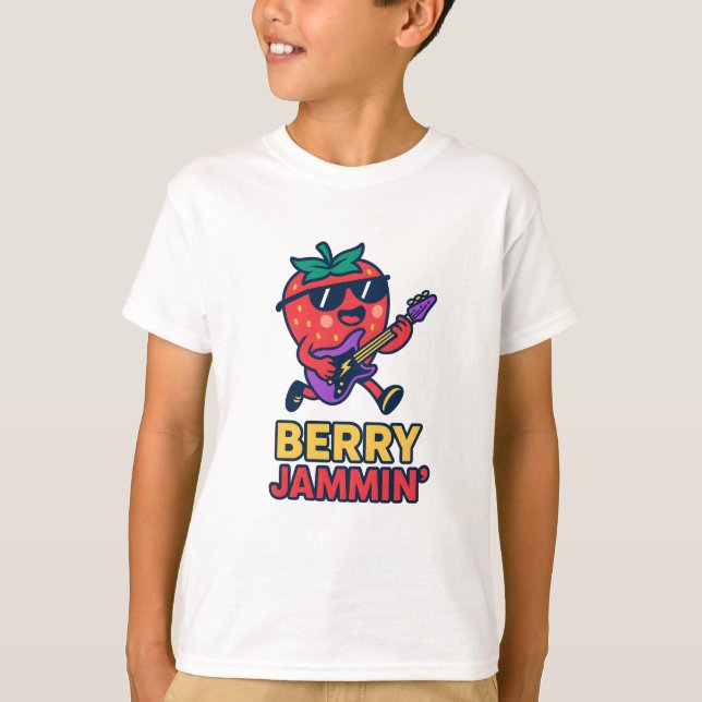 Berry Jammin Strawberry Shirt Niedlich Music T-Shi (Vorderseite)