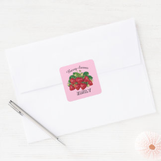 Berry-licous Quadratischer Aufkleber