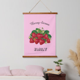 Berry-licous Wandteppich Mit Holzrahmen