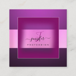 Berry Lila Pink Logo Monogram Beruflich Quadratische Visitenkarte