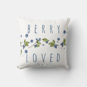 Berry Loved Blueberries Throw Kissen