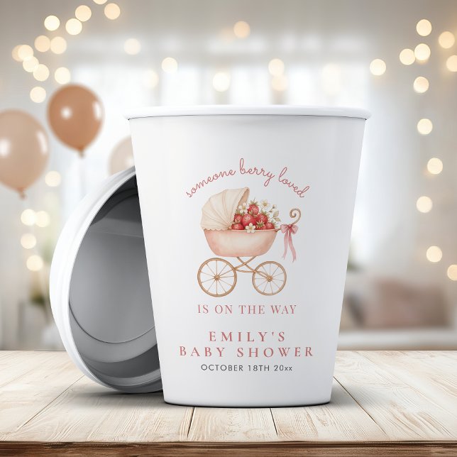 Berry Loved Strawberry Girl Babydusche Pappbecher (Von Creator hochgeladen)