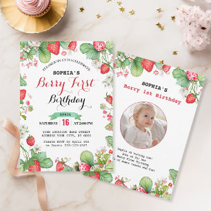 Berry Lovely First Geburtstag Einladung