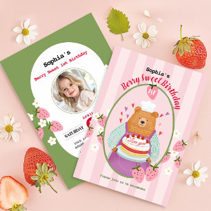 Berry Lovely First Geburtstag Einladung