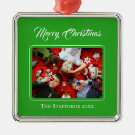 Berry Merry Christmas Red Photo Ornament Aus Metall