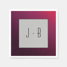 Berry Minimalistisch Personalize Initials Paper Na Serviette