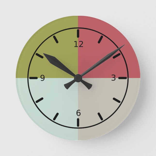 Berry Mint Olive Pebble Runde Wanduhr (Vorderseite)