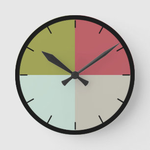 Berry Mint Olive Pebble Runde Wanduhr