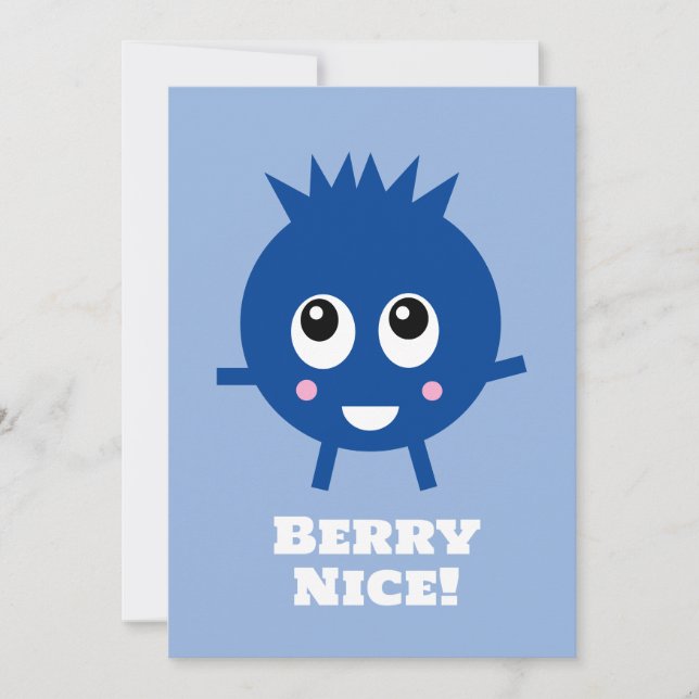 "Berry Nice" Blueberry Glückwunschkarte Einladung (Vorderseite)