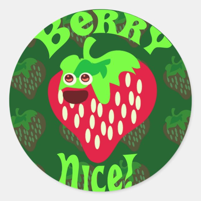 Berry Nice! Runder Aufkleber (Vorderseite)