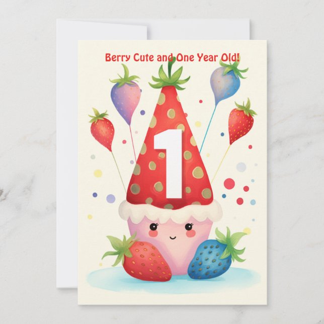 Berry Niedlich 1. Geburtstagskarte Feiertagskarte (Vorderseite)