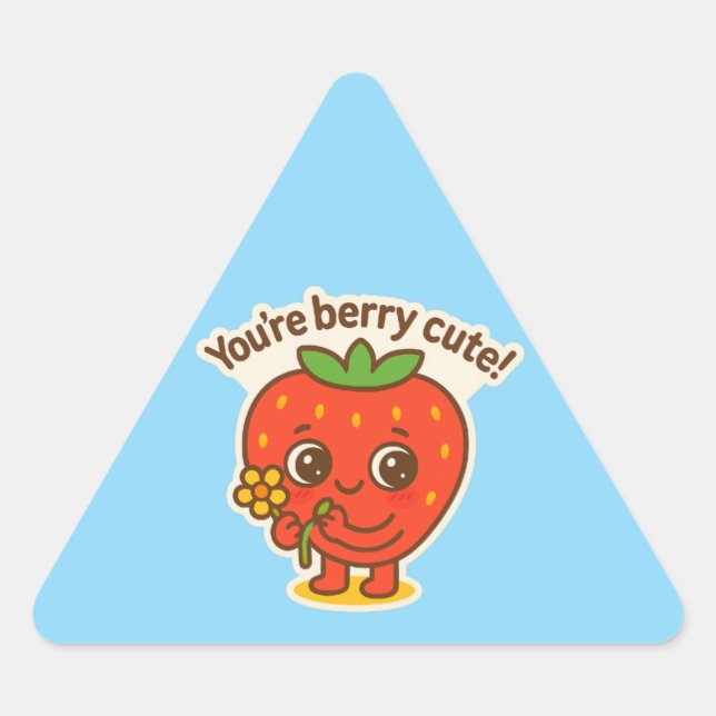 Berry niedlich Button Dreieckiger Aufkleber (Vorderseite)