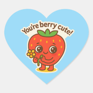 Berry niedlich Button Herz-Aufkleber