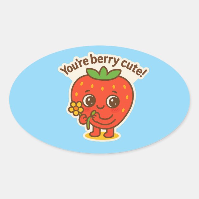 Berry niedlich Button Ovaler Aufkleber (Vorderseite)
