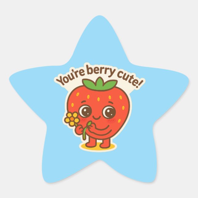 Berry niedlich Button Stern-Aufkleber (Vorderseite)