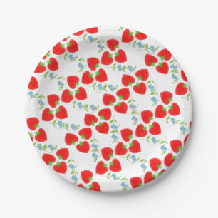 Berry Niedlich Erdbeeren Obst und Blume Pappteller