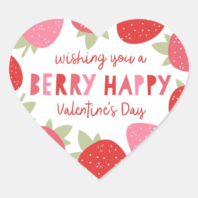 Berry Niedlich Valentine Herz-Aufkleber (Vorderseite)