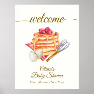 Berry Pancake Egg Whisk Brunch Baby Dusche Willkom Poster