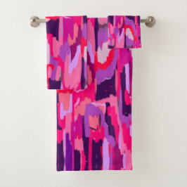 Berry Patch: Rot und Rosa Abstrakt Badhandtuch Set