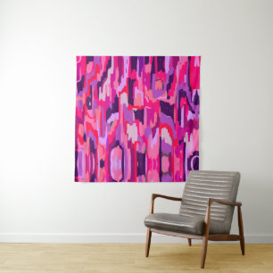 Berry Patch: Rot und Rosa Abstrakt Wandteppich